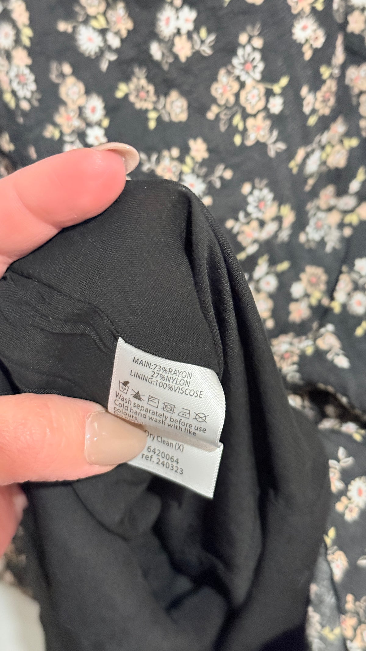 All About Eve Black Floral Short Sleeve Dress Size 18