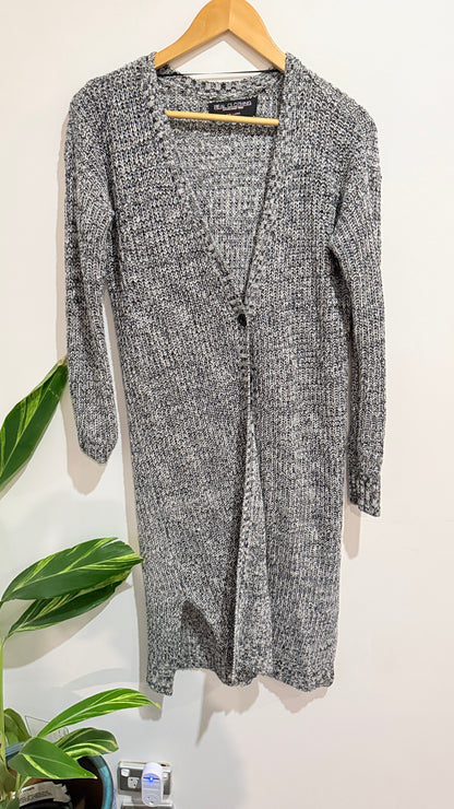 Real Clothing Grey Marl Longline Knit Cardigan Size L