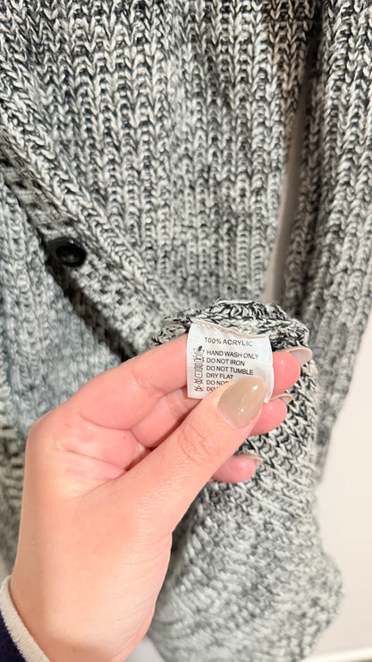Real Clothing Grey Marl Longline Knit Cardigan Size L
