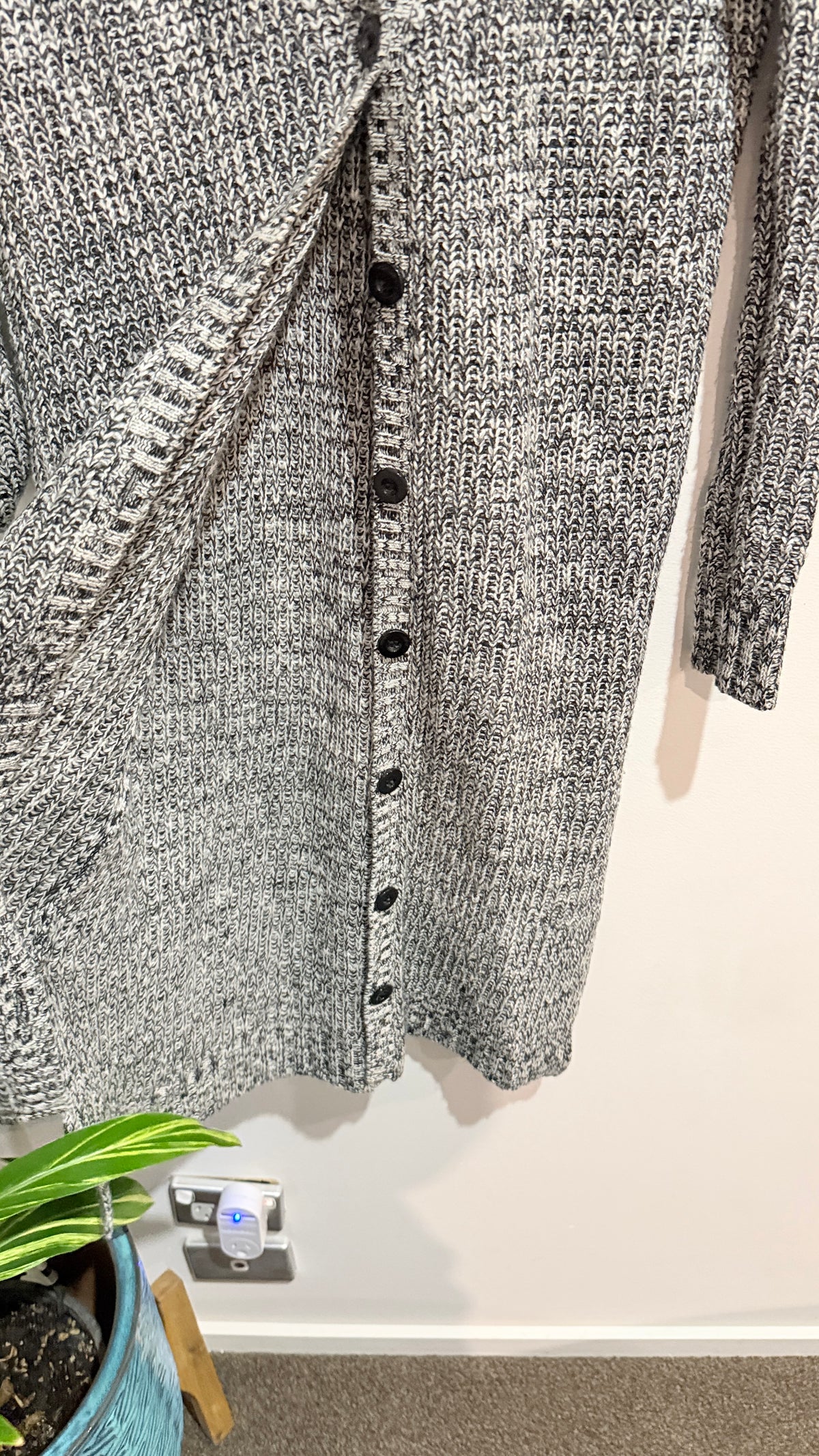 Real Clothing Grey Marl Longline Knit Cardigan Size L