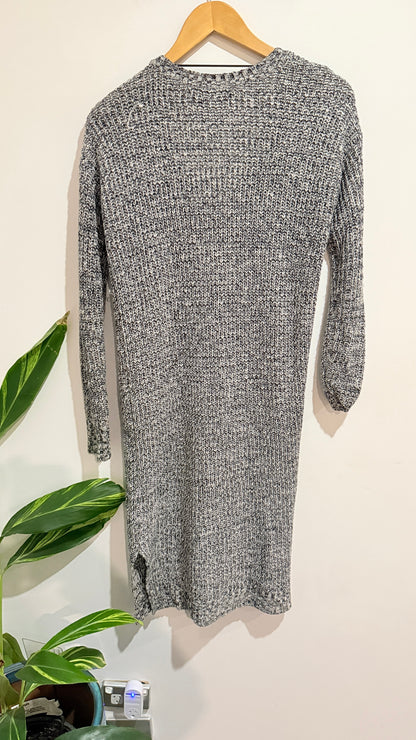 Real Clothing Grey Marl Longline Knit Cardigan Size L
