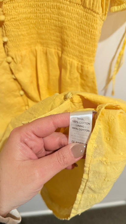 Glassons Yellow Button Front Dress Size 16