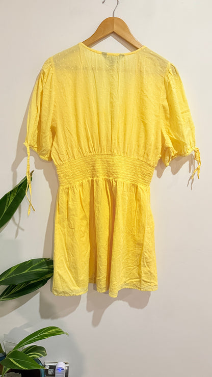 Glassons Yellow Button Front Dress Size 16