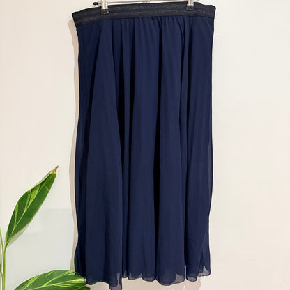 Story by Repertoire Navy Pleated Midi Skirt Size 14