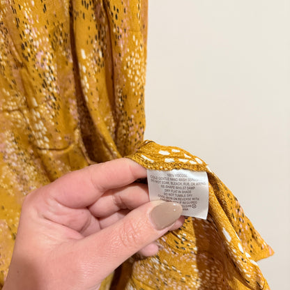 Stella + Gemma Mustard Print Midi Skirt Size 14