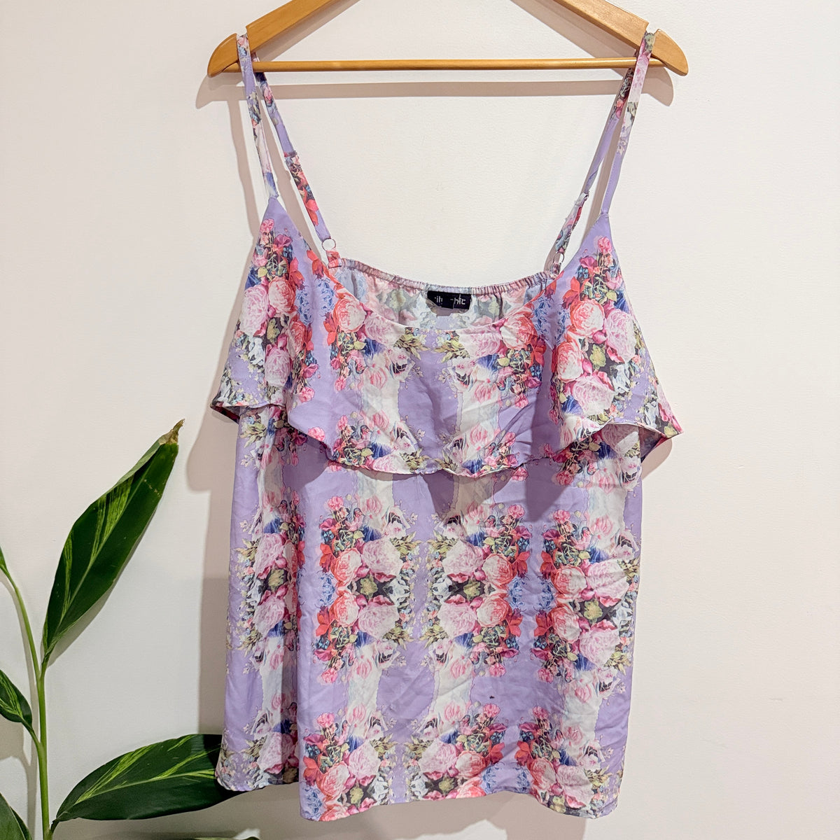 City Chic Pastel Floral Tiered Cami Size XL (22)