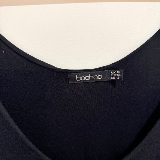 Boohoo Black Sleeveless Maxi Dress Size UK 16