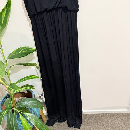 Boohoo Black Sleeveless Maxi Dress Size UK 16