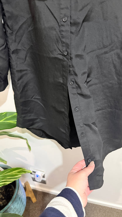 Decjuba Black Longline Shirt Dress
