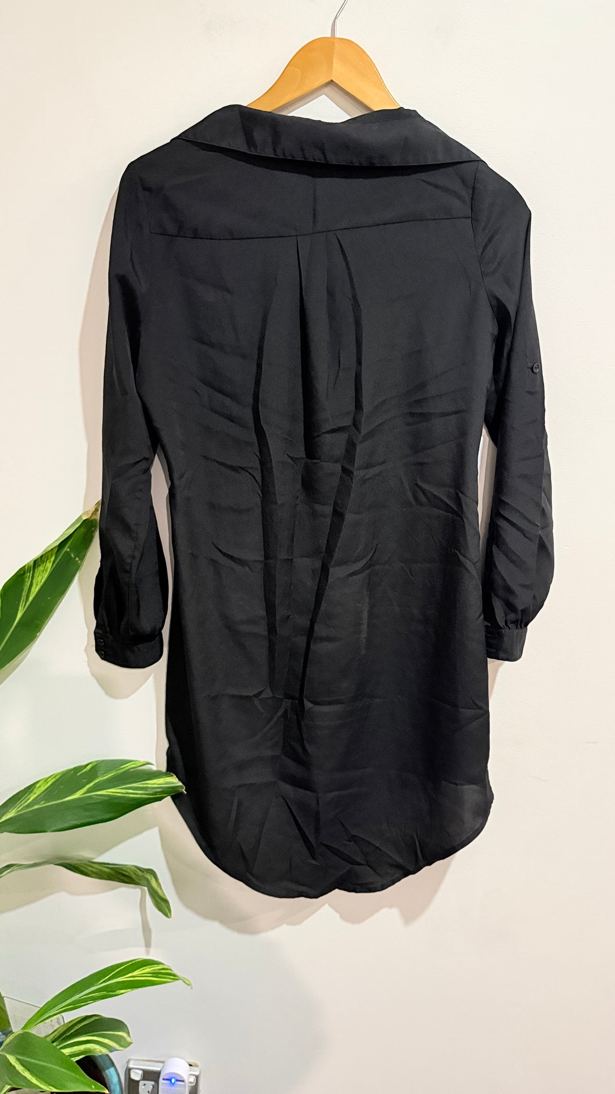 Decjuba Black Longline Shirt Dress