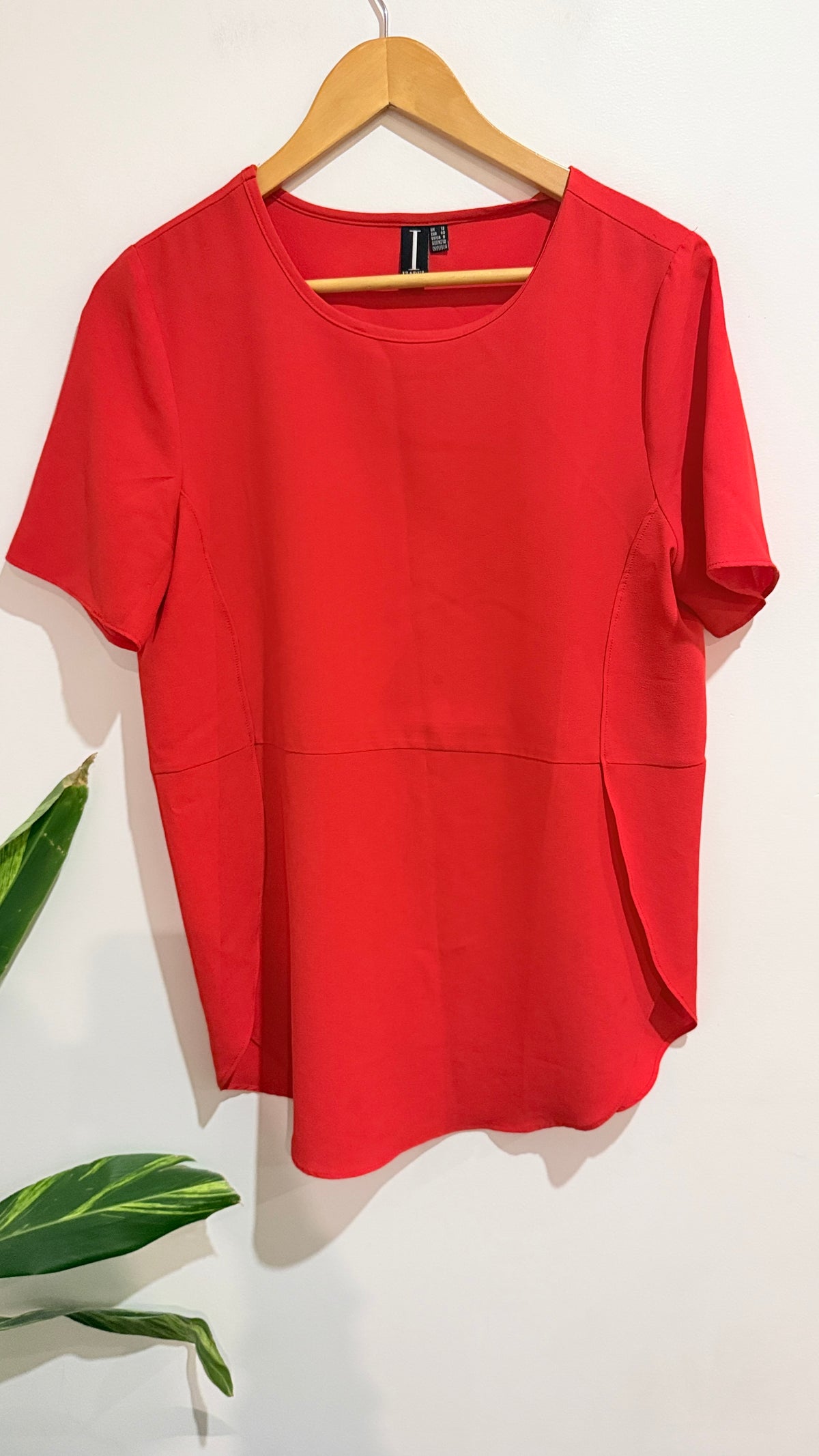 Izabel Red Short Sleeve Top Size UK 12