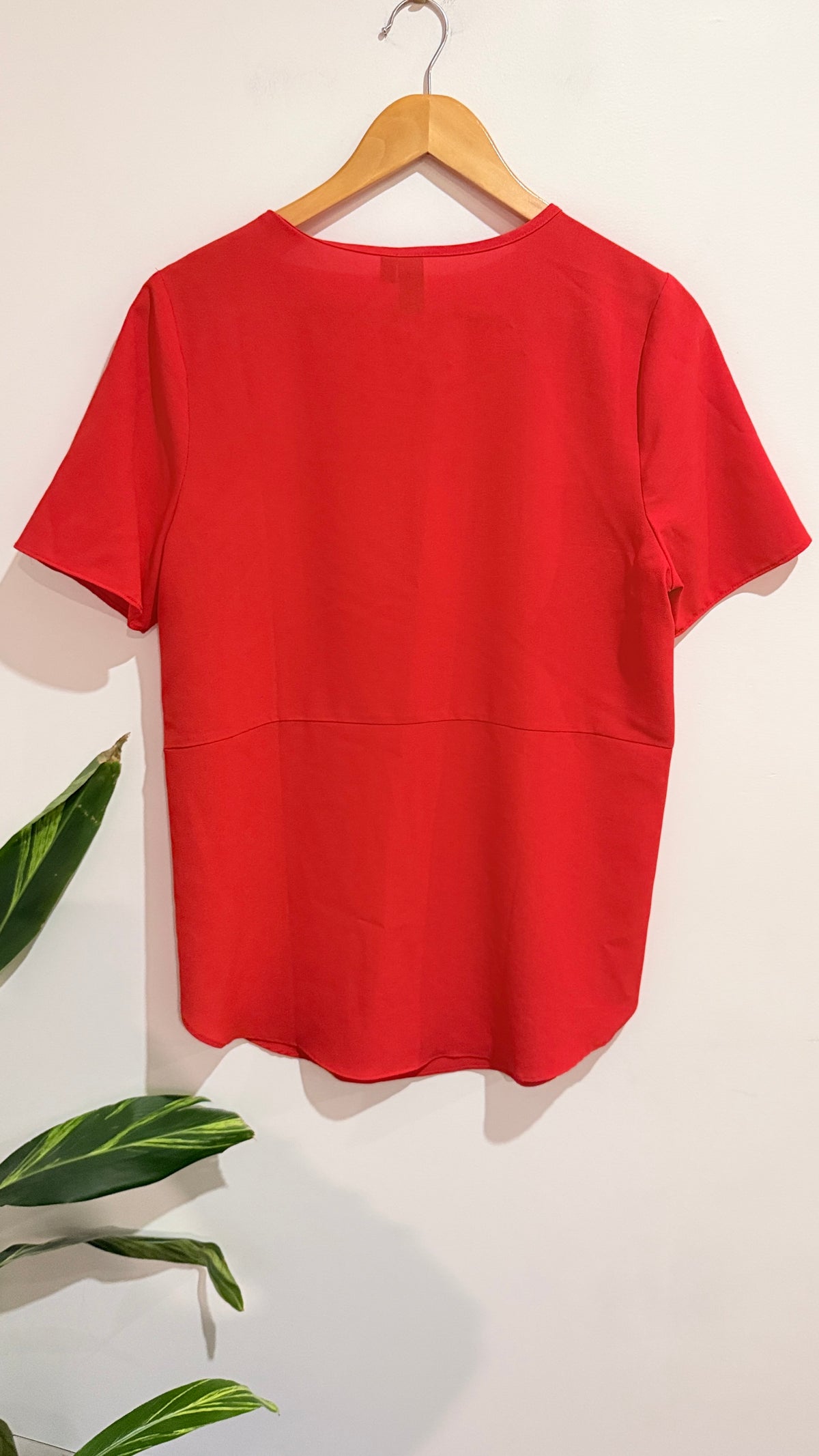 Izabel Red Short Sleeve Top Size UK 12