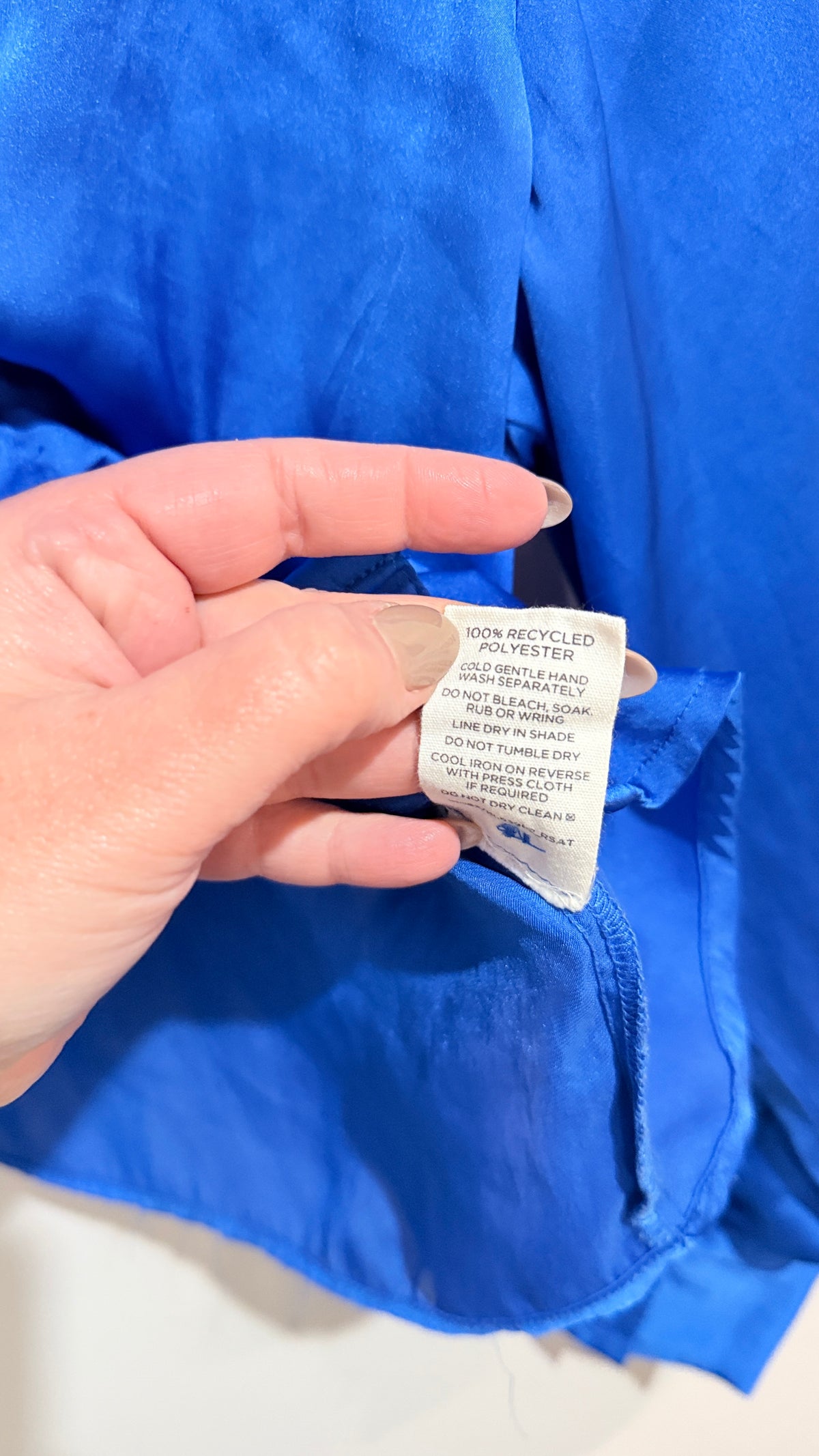 Glassons Cobalt Blue Satin Cropped Shirt Size 12