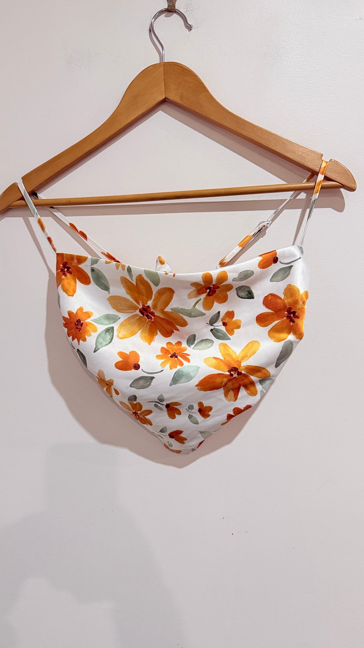 Glassons Orange Floral Tie Front Cami Size 6