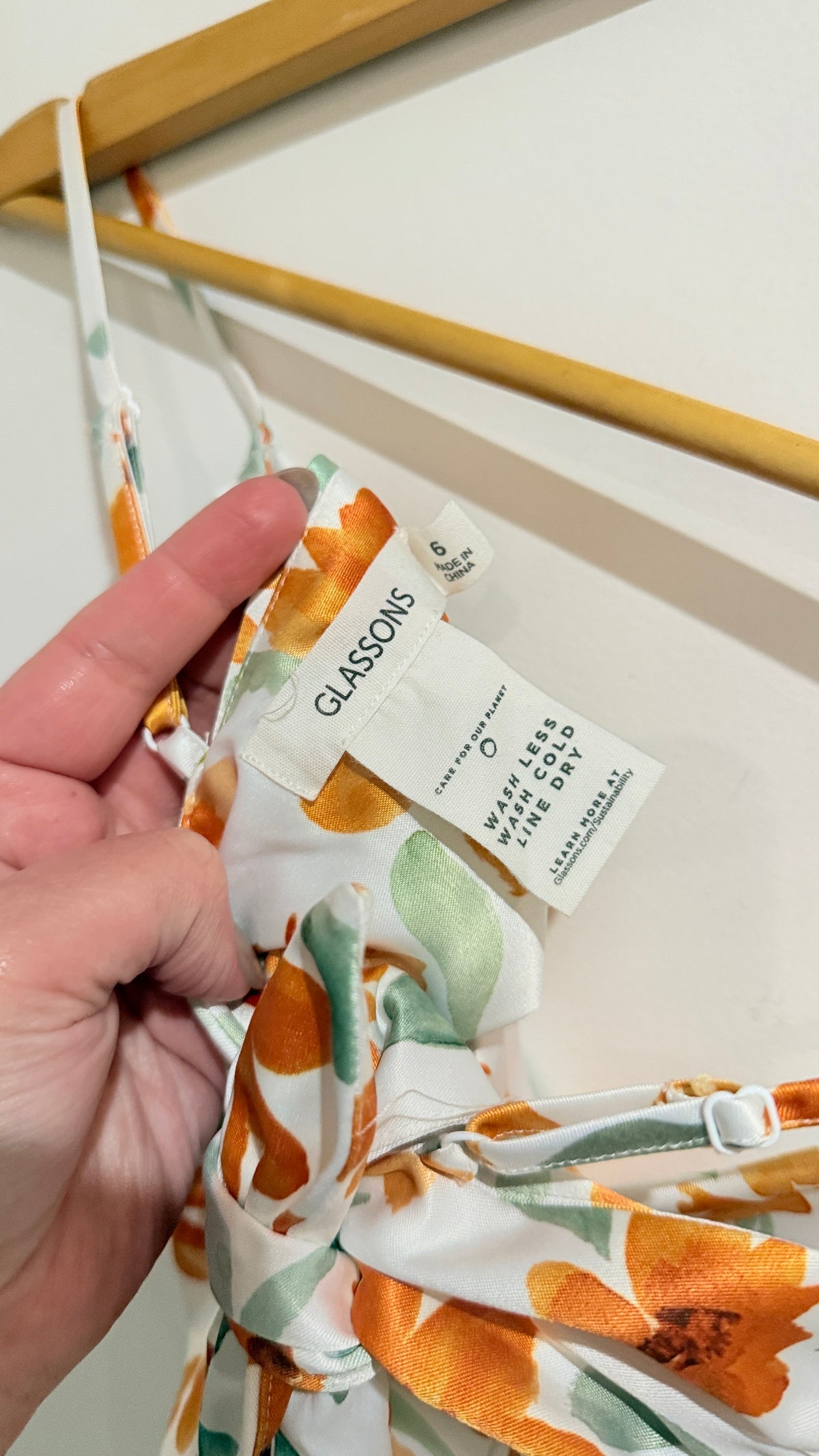 Glassons Orange Floral Tie Front Cami Size 6
