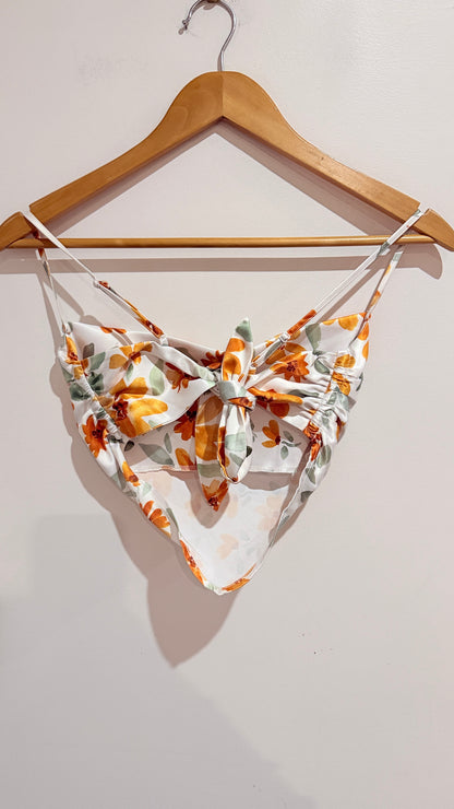 Glassons Orange Floral Tie Front Cami Size 6