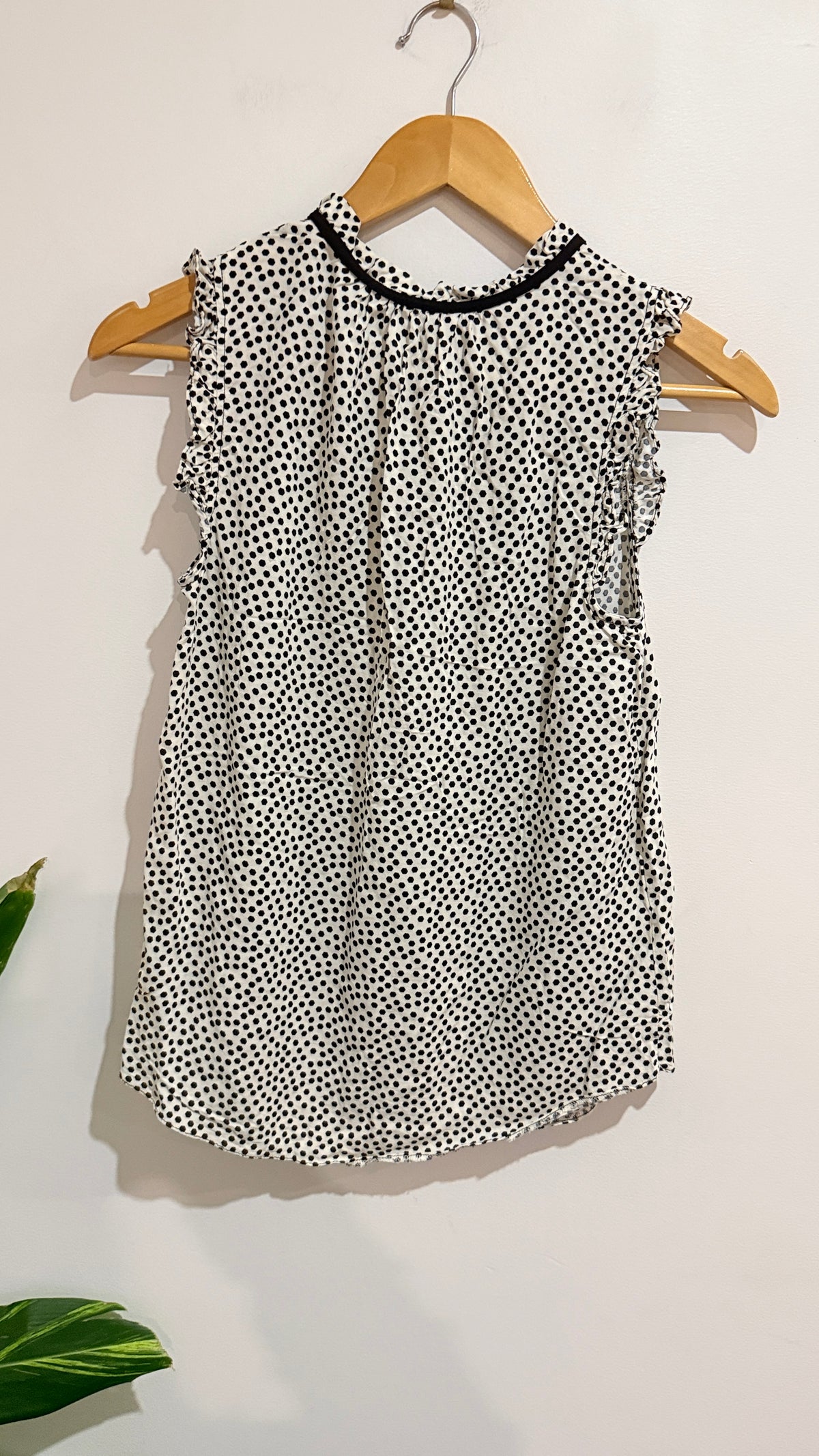 M&Co Cream Black Spot Print Sleeveless Top Size 8
