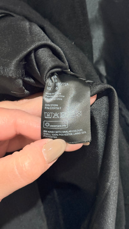 H&M Divided Black Zip Front Pinafore Dress Size 10