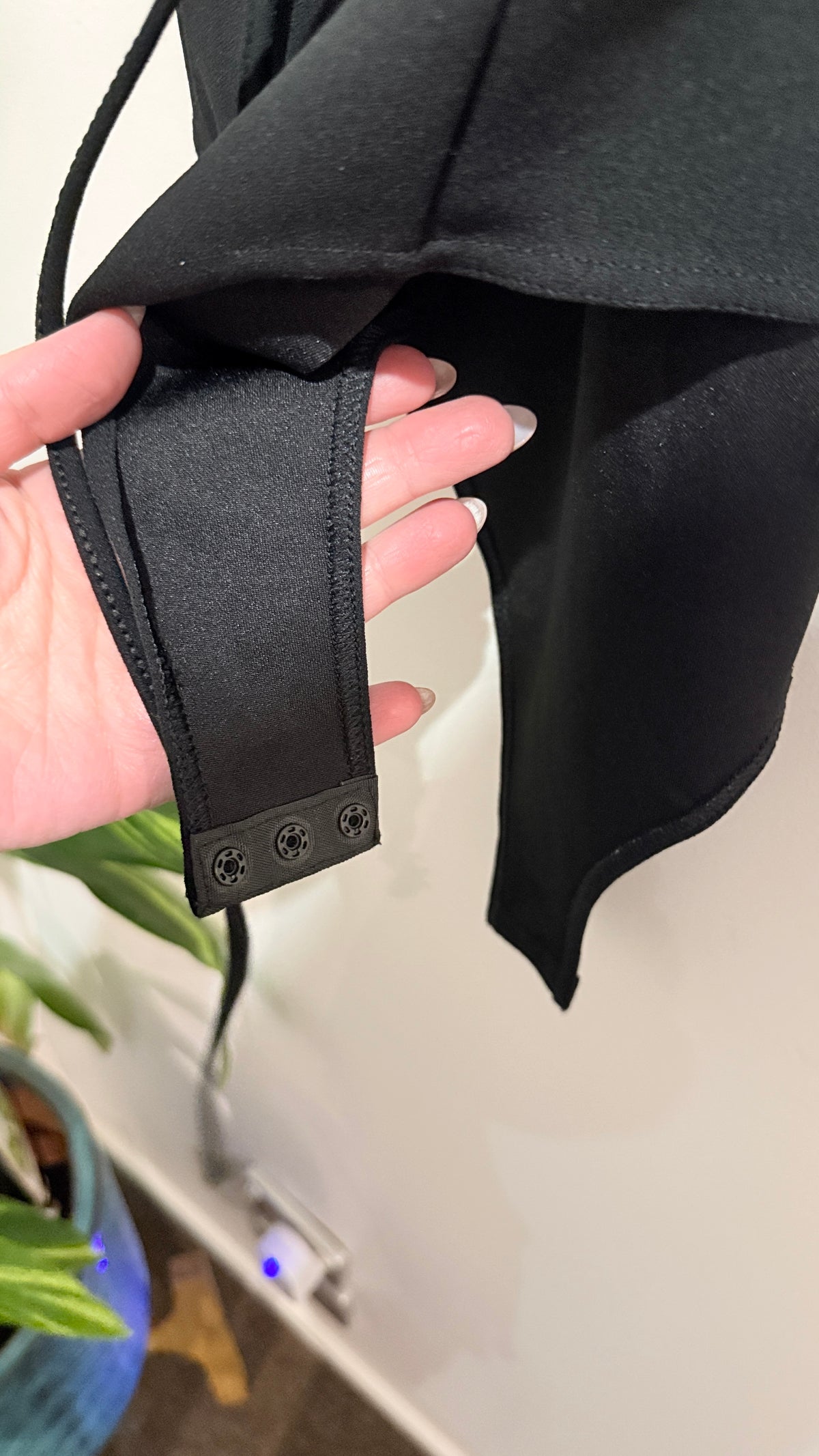 Mirrou Black Lace Up Front Bodysuit Size M