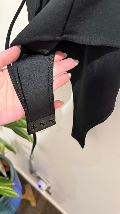Mirrou Black Lace Up Front Bodysuit Size M