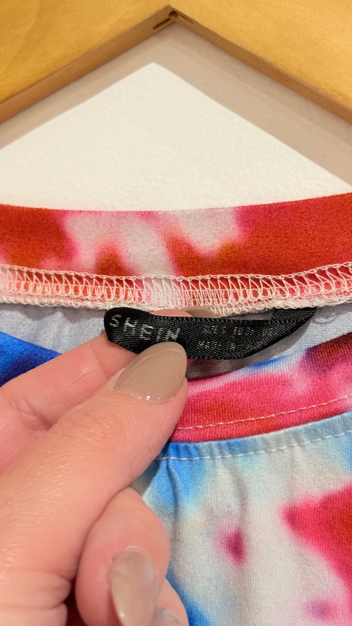 Shein Size S Red and Blue Tie Dye T-Shirt