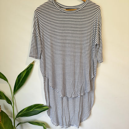 Decjuba Black and White Stripe T-Shirt Dress Size XS/S