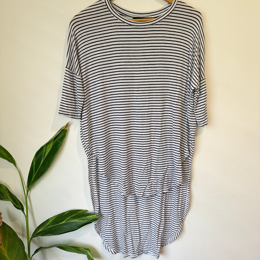 Decjuba Black and White Stripe T-Shirt Dress Size XS/S