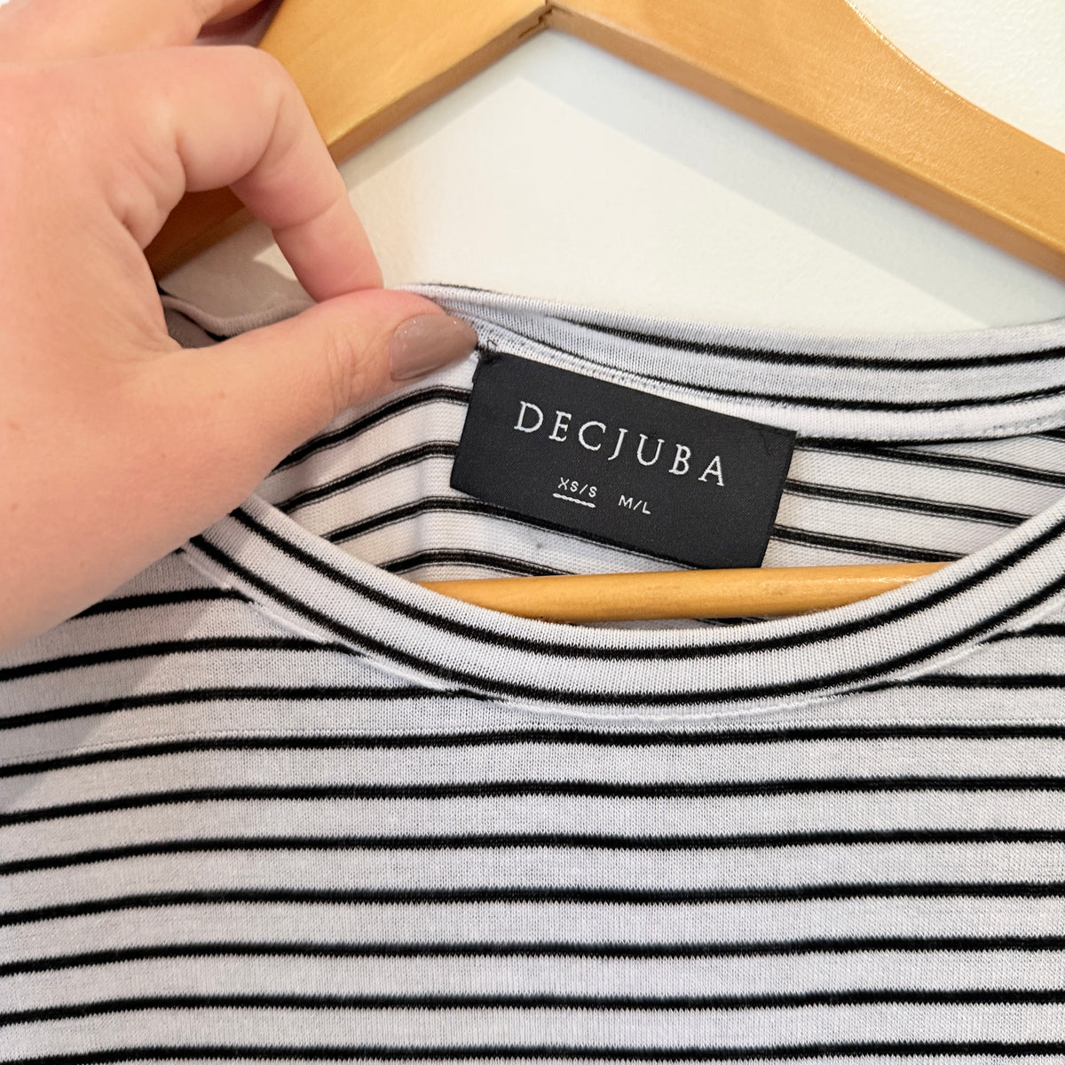 Decjuba Black and White Stripe T-Shirt Dress Size XS/S