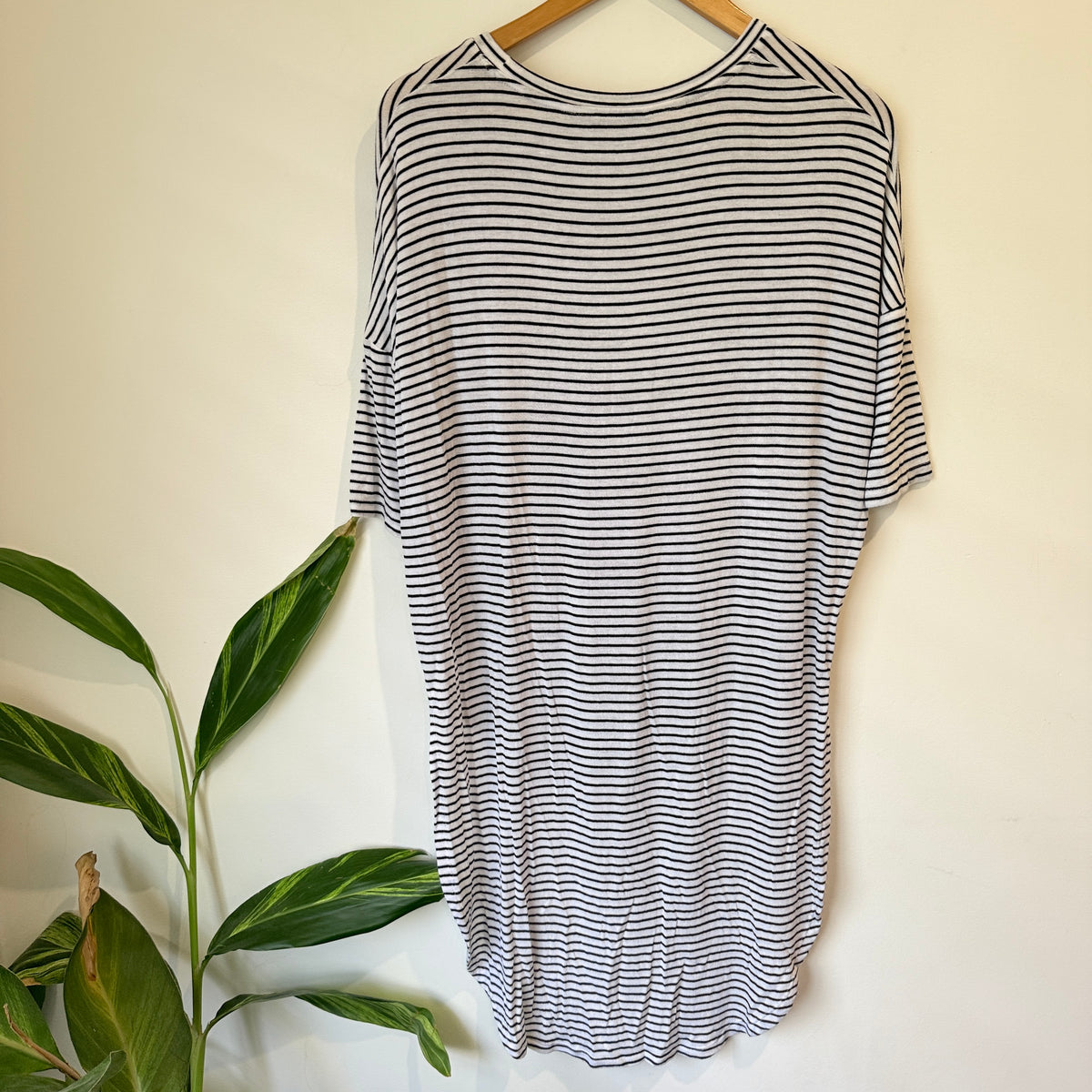 Decjuba Black and White Stripe T-Shirt Dress Size XS/S