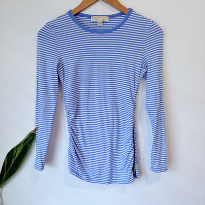 Michael Kors Blue and White Stripe Long Sleeve Top Size P (XS)
