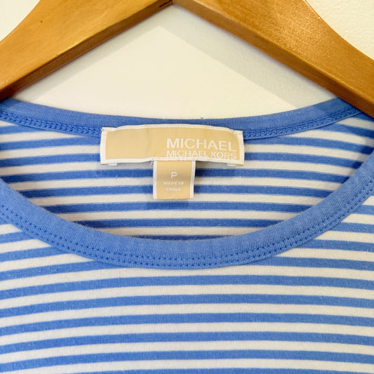 Michael Kors Blue and White Stripe Long Sleeve Top Size P (XS)