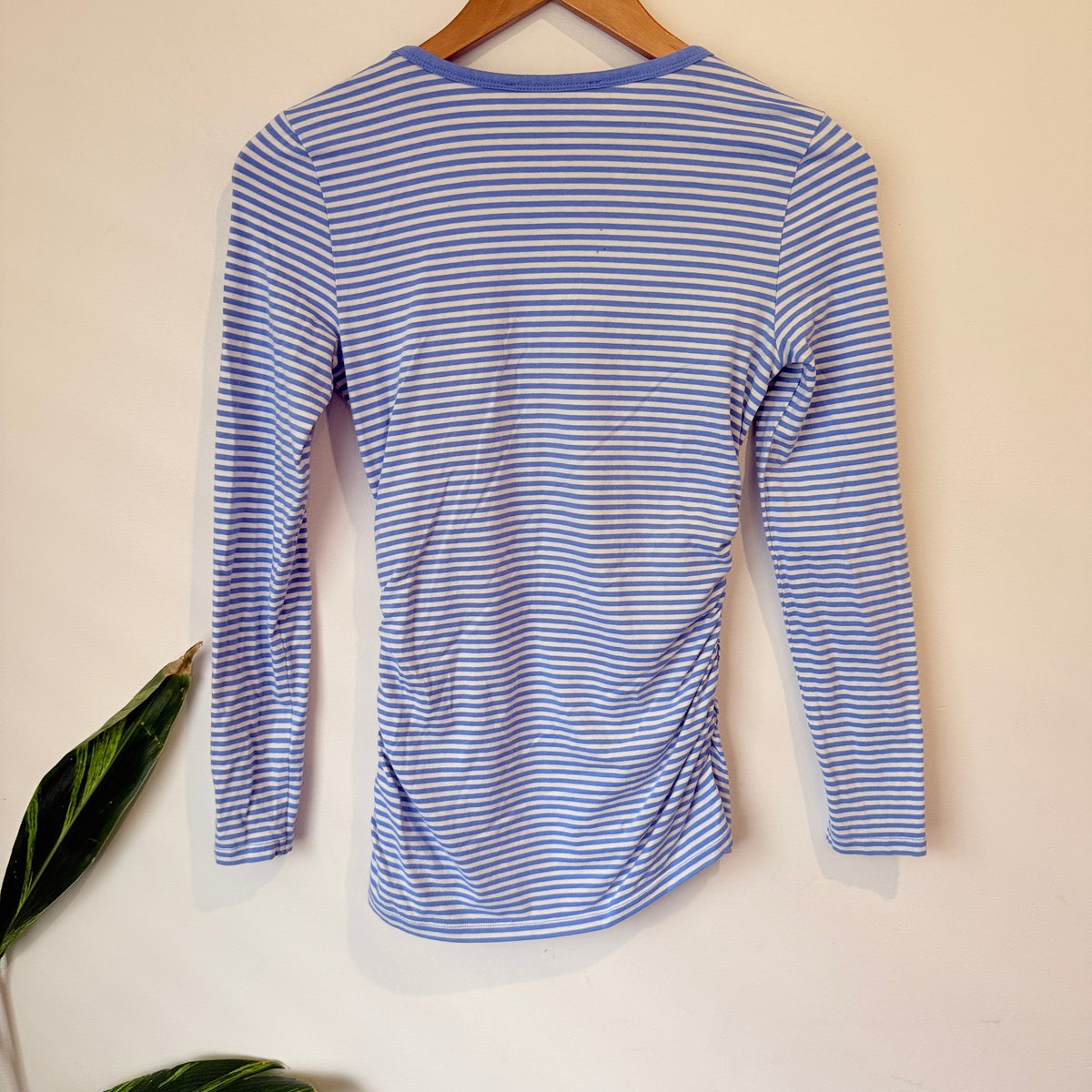 Michael Kors Blue and White Stripe Long Sleeve Top Size P (XS)