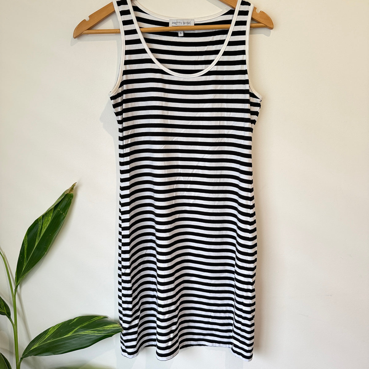 Pretty Basic by Augustine Black and White Stripe Tank Dress Size S