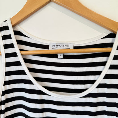 Pretty Basic by Augustine Black and White Stripe Tank Dress Size S