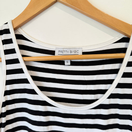 Pretty Basic by Augustine Black and White Stripe Tank Dress Size S