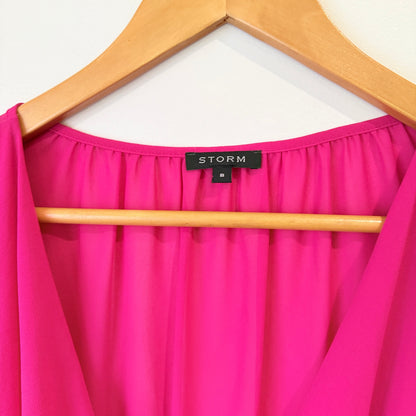Storm Pink Draped Sleeveless Dress Size 8