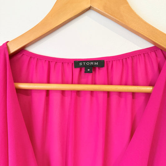 Storm Pink Draped Sleeveless Dress Size 8