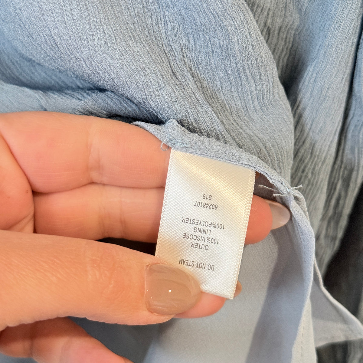 Witchery Dusty Blue Crinkle Blouse Size 8