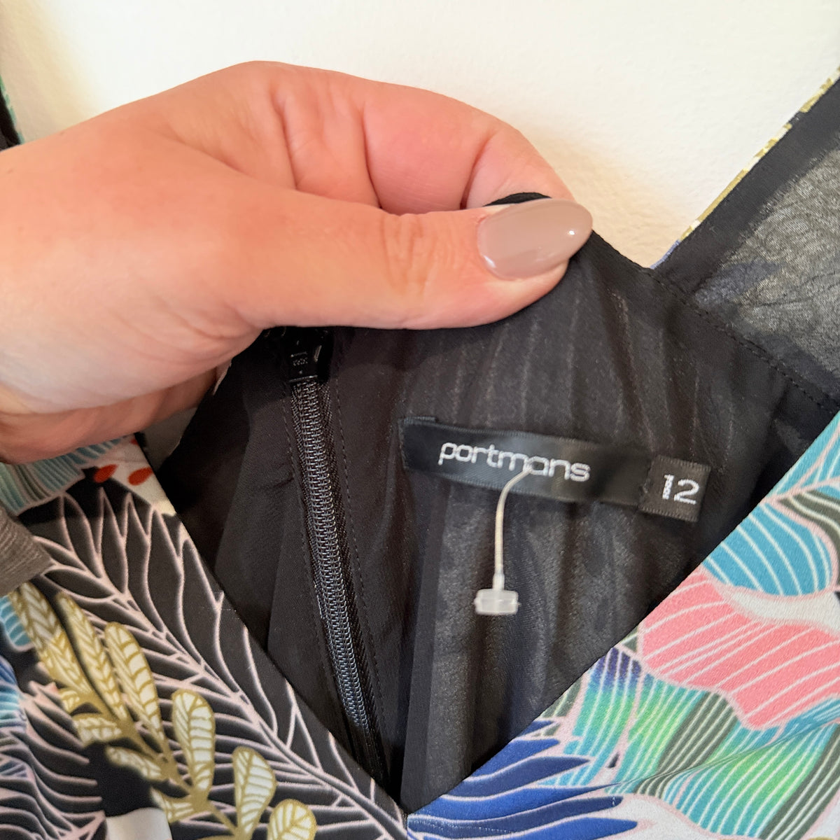Portmans Navy Tropical Print Jump Suit Size 12