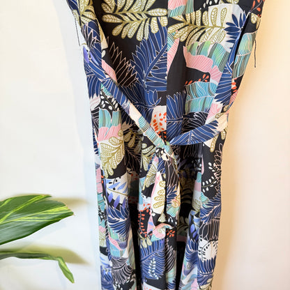Portmans Navy Tropical Print Jump Suit Size 12