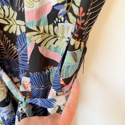 Portmans Navy Tropical Print Jump Suit Size 12