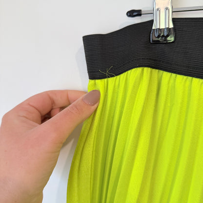 Decjuba Neon Pleated Midi Skirt Size L