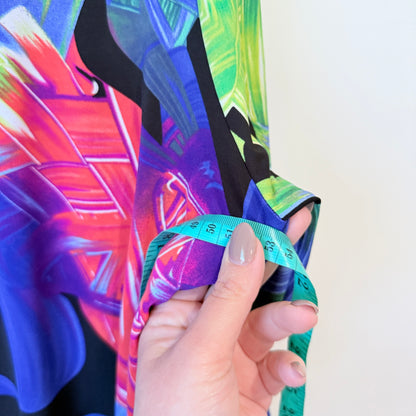 Taking Shape Blue and Green Tropical Print Tunic Top Size XS (53cm underarm)