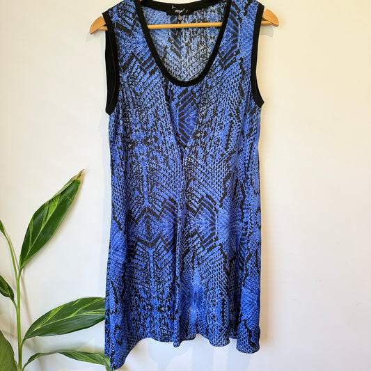 Verge Blue Python Print Sleeveless Tunic Size 14