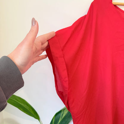 Isobelle Red Batwing Sleeve Tunic Top Size 26