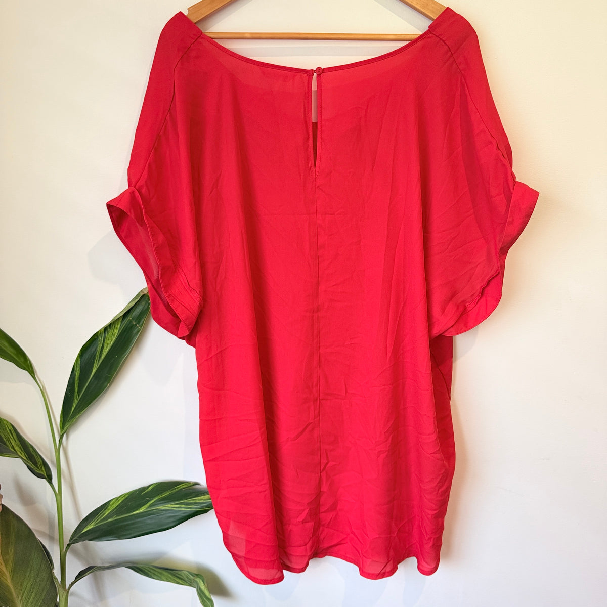 Isobelle Red Batwing Sleeve Tunic Top Size 26