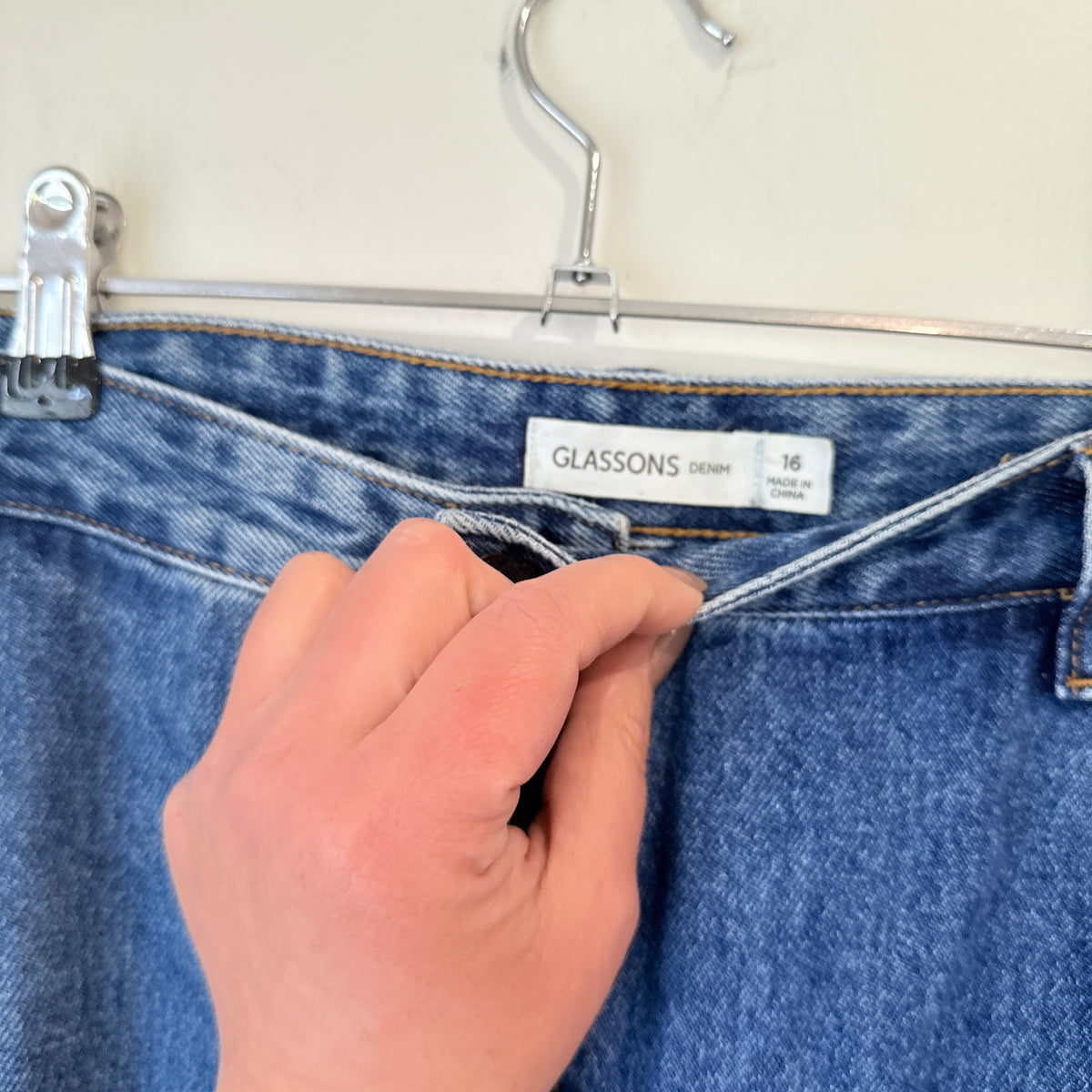 Glassons Mid Blue Wide Leg Jeans Size 16