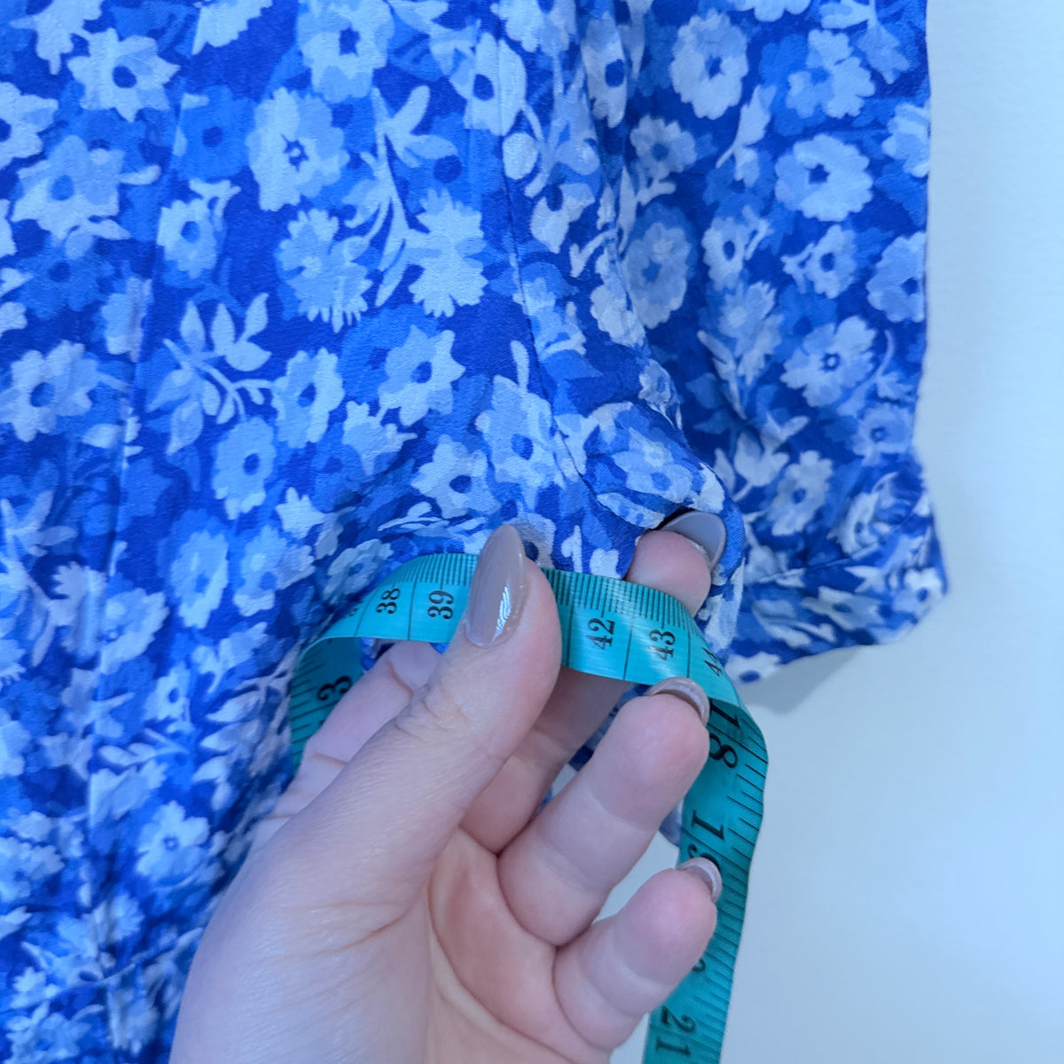 Kookai Blue and White Floral Print Mini Dress Size 40