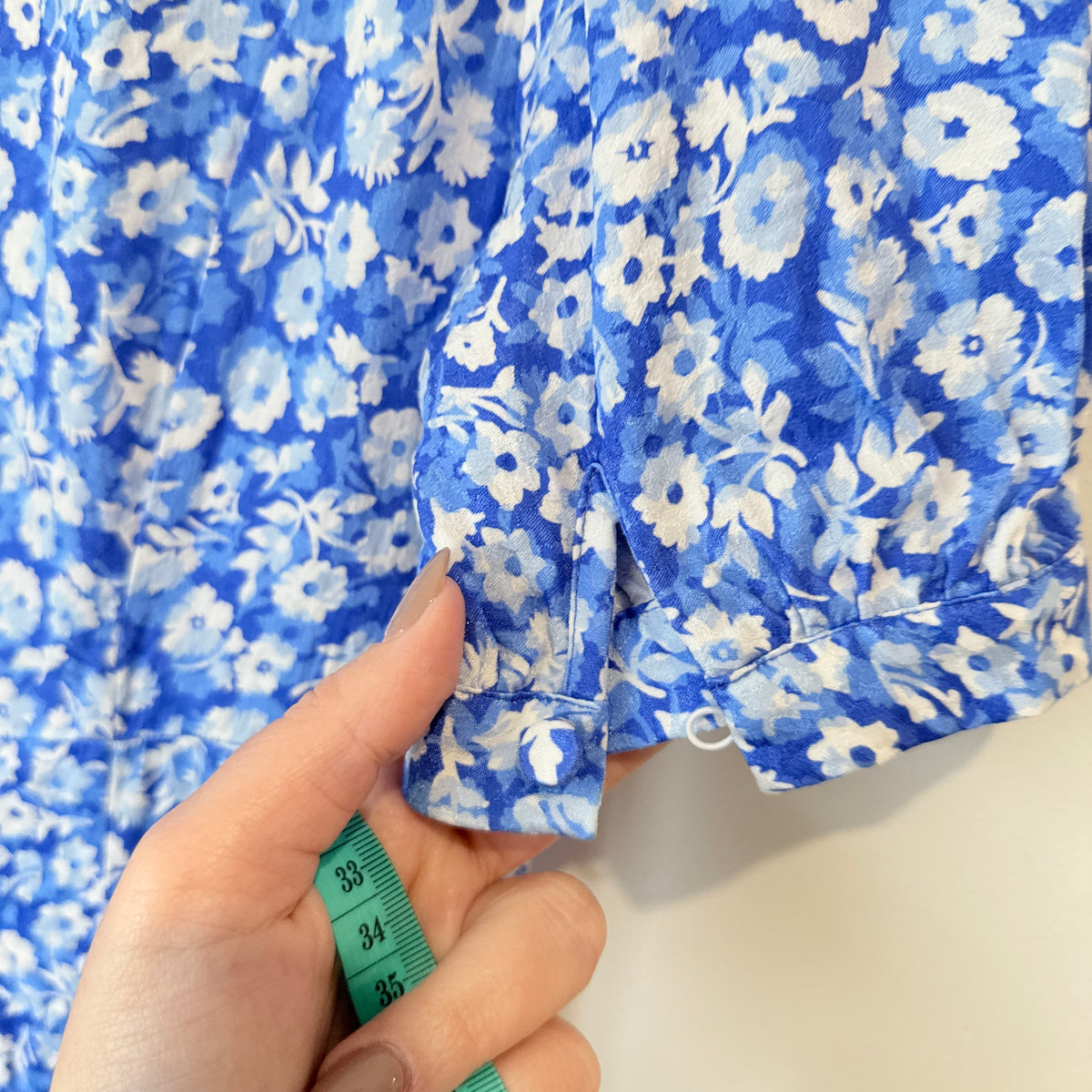 Kookai Blue and White Floral Print Mini Dress Size 40