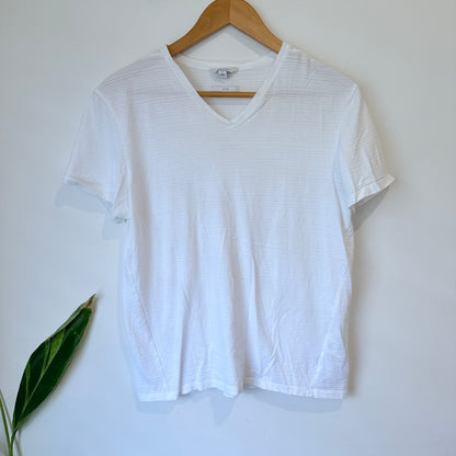 Calvin Klein White V Neck T-Shirt Size M